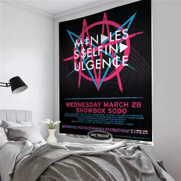 Mindless Self Indulgence Anime Tapestry Hanging Tarot Hippie Wall Rugs Dorm Home Decor 6