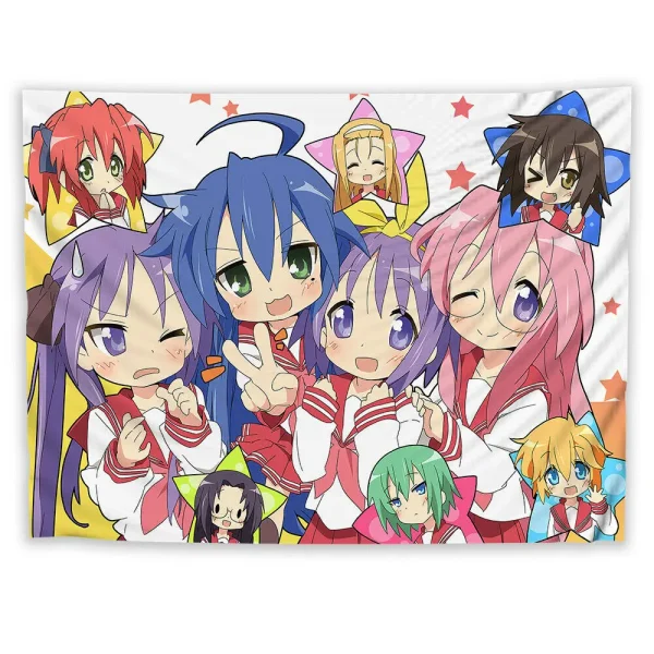 Anime Lucky Star Kawaii Izumi Konata Tapestry Wall Hanging Japan Saitama Japanese Room Decor Background Cloth Decorative Blanket 1