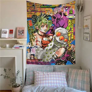 Anime JoJos Bizarre Adventure Cartoon Tapestry Wall Hanging Decoration Household Home Decor 1
