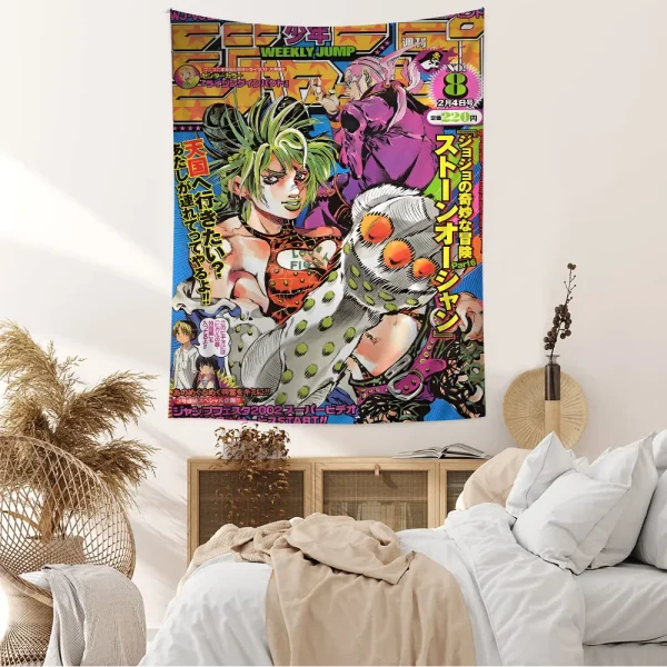 Anime JoJos Bizarre Adventure Cartoon Tapestry Wall Hanging Decoration Household Home Decor 2