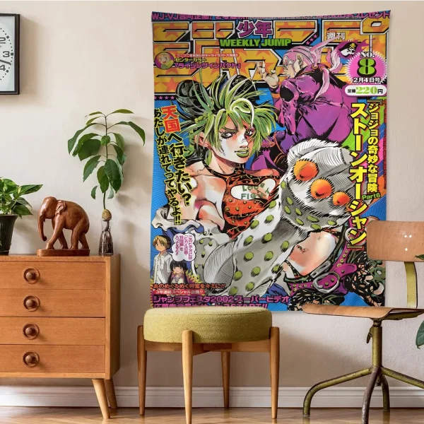 Anime JoJos Bizarre Adventure Cartoon Tapestry Wall Hanging Decoration Household Home Decor 3