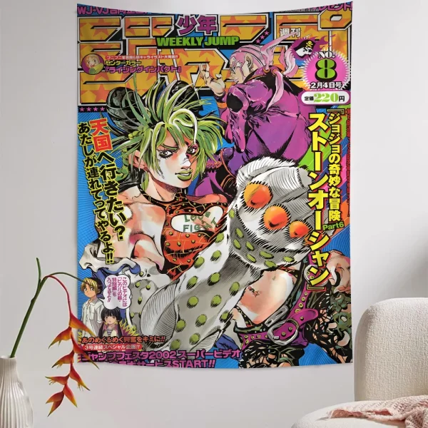 Anime JoJos Bizarre Adventure Cartoon Tapestry Wall Hanging Decoration Household Home Decor 5