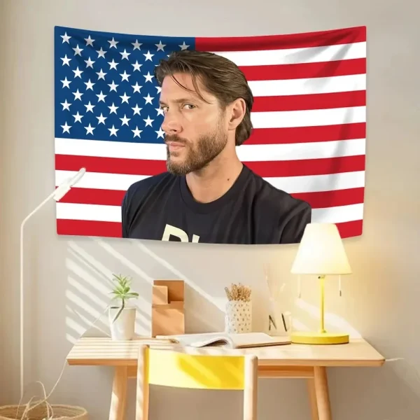 Jensen Ackles American Flag Inspired Soft Polyester Tapestry Bedroom Dorm Wall Hanging Supernatural Fandom Decor 4