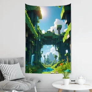 Anime Game HD M-MinecraftS Tapestry Room Decor Wall Cloth Party Hanging Background Room Decor Baby Room 1