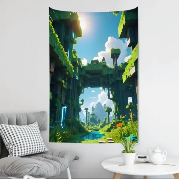 Anime Game HD M-MinecraftS Tapestry Room Decor Wall Cloth Party Hanging Background Room Decor Baby Room 1