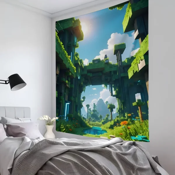 Anime Game HD M-MinecraftS Tapestry Room Decor Wall Cloth Party Hanging Background Room Decor Baby Room 2