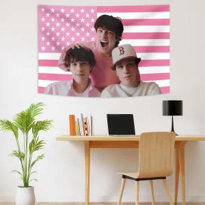 Sturniolo Triplets Pink American Flags Tapestry Wall Hanging Living Room Bedroom Background Tapestry Trend Hanging Cloth Decorat 1