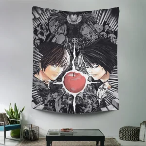 1PC DEATH NOTE Tapestry Printed Large Wall Tapestry Art Science Fiction Room Home Decor Decor Blanket 1