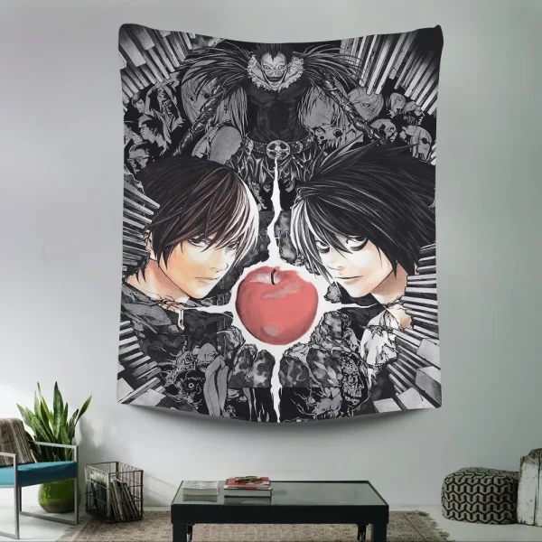 1PC DEATH NOTE Tapestry Printed Large Wall Tapestry Art Science Fiction Room Home Decor Decor Blanket 1
