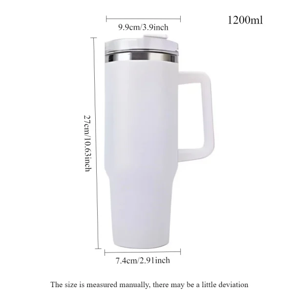 Water Bottle with Handle and Straw 40 Oz Water Bottle Keeps Water Cold for Longer Stainless Steel Bottle Insulated Mug 2