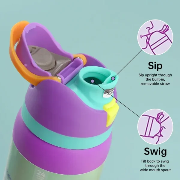 32OZ Vacuum Insulated Water Bottle with Straw Stainless Steel Water Bottle for Outdoor Sports Camping Hiking Thermal Cup 5