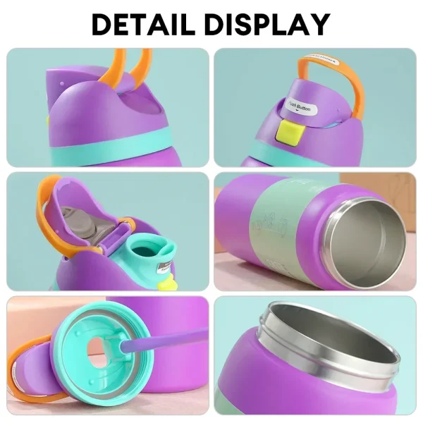 32OZ Vacuum Insulated Water Bottle with Straw Stainless Steel Water Bottle for Outdoor Sports Camping Hiking Thermal Cup 6