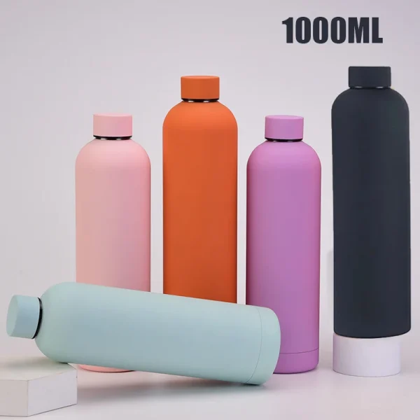 1000ML Double-Wall Stainless Steel Leak-proof Thermal Vacuum Flask Insulated Water Bottle Sports Coffee Straight Body Cup 1