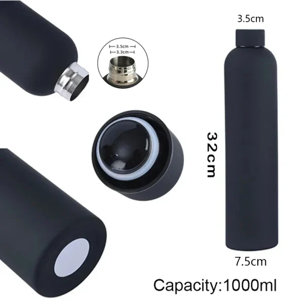 1000ML Double-Wall Stainless Steel Leak-proof Thermal Vacuum Flask Insulated Water Bottle Sports Coffee Straight Body Cup 3