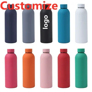 Newest Vacuum Water Bottles 500ML Safety 304 Stainless Steel Sports Leakproof Thermose Students Birth Gift Customized Logo DIY 1