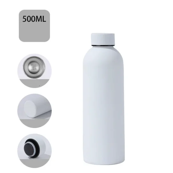 Newest Vacuum Water Bottles 500ML Safety 304 Stainless Steel Sports Leakproof Thermose Students Birth Gift Customized Logo DIY 2