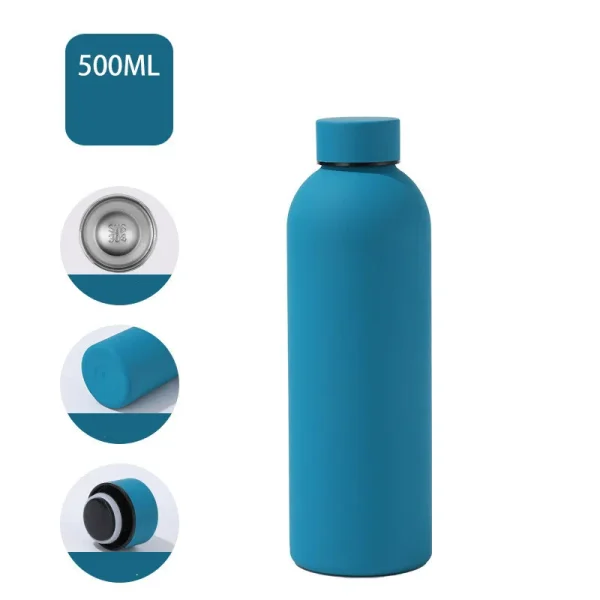 Newest Vacuum Water Bottles 500ML Safety 304 Stainless Steel Sports Leakproof Thermose Students Birth Gift Customized Logo DIY 3