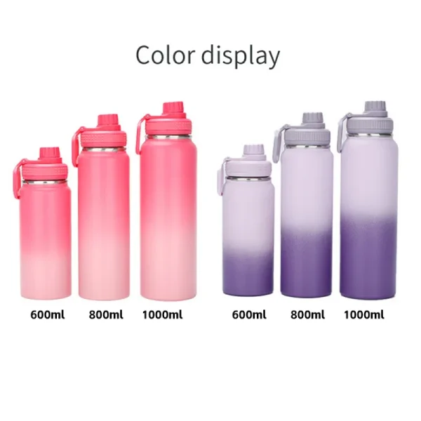 Custom Name 600/800/1000ml Insulated Double Layer Stainless Steel Thermal Water Bottle Personalized Gift 2