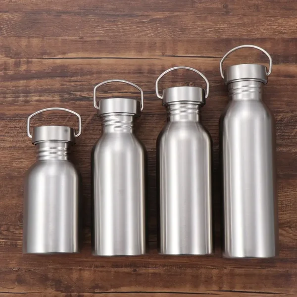 Stainless Steel  Sports Fitness Bicycle Water Bottle Leak-Proof Bottle Single Walled Insulated Metal Flask 1
