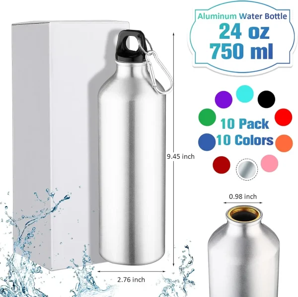 500ml 750ml Lightweight Aluminum Water Bottle Ombre Fitness Flask Gym Outdoor Leakproof Travel Drinkware Gift 2