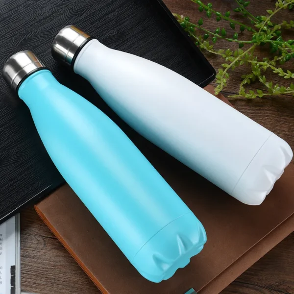 DIY Vacuum Water Bottles 500ML Safety 304 Stainless Steel Sport Coffee Cup Thermose Girls Boy Student Birth Gift Customized Logo 3