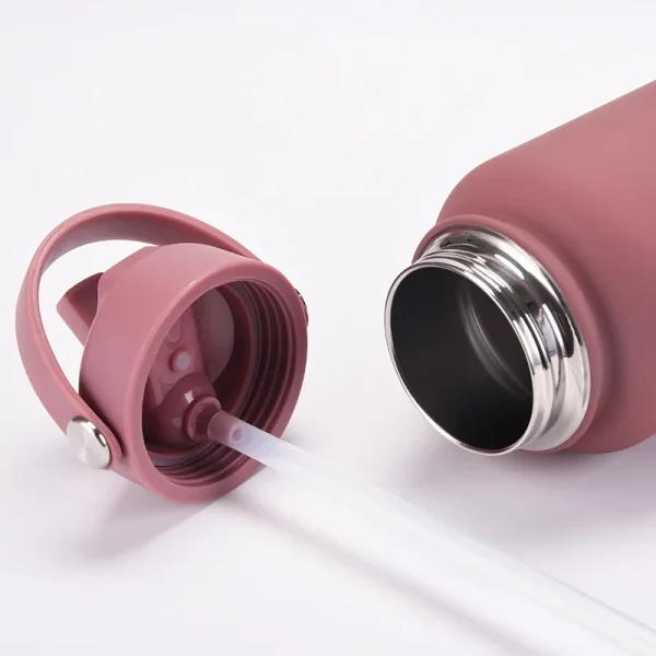 PuraCool Personalised Water Bottle 650ml/22oz Insulated Thermos Customised Tumbler Flask with Straw 2