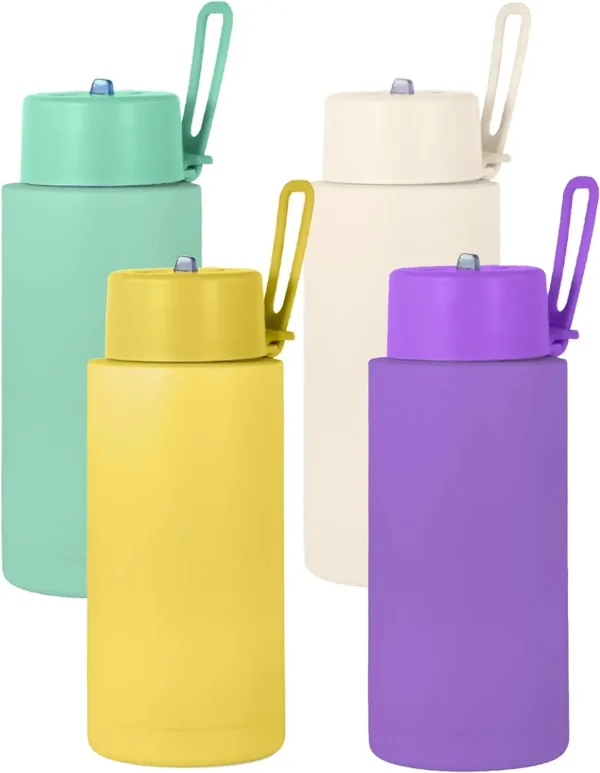 Stainless Steel Insulated Bottle with Straw Double Wall Vacuum Wide Mouth Thermos Water Bottle Hot Drinks/Cold Drinks Home 1
