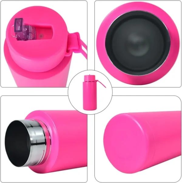 Stainless Steel Insulated Bottle with Straw Double Wall Vacuum Wide Mouth Thermos Water Bottle Hot Drinks/Cold Drinks Home 4