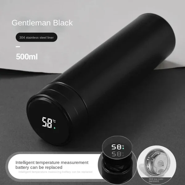2025 Smart Display 304 Stainless Steel Thermos Cup Vacuum Water Cup for Men and Women Students High Value Office Cup 6