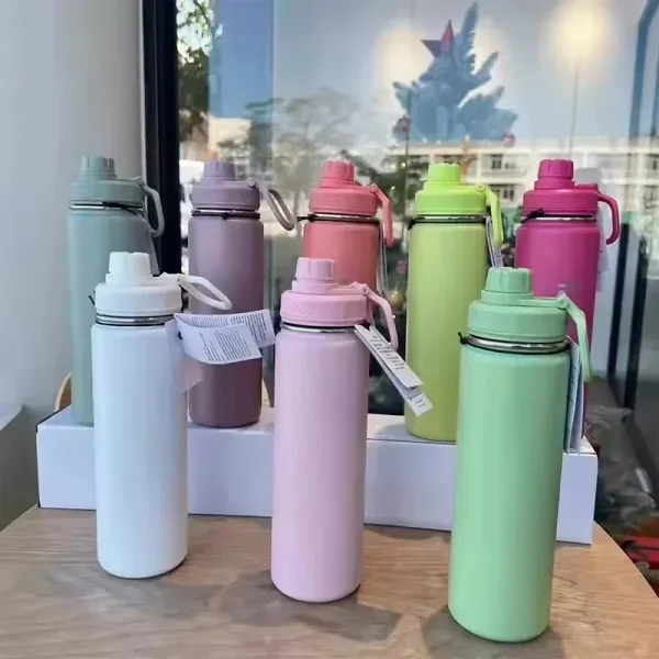 710ml Insulated Water Cup Sports Water Bottles Stainless Steel Vacuum Cup Portable Outdoor Handheld Cup Customised logo 3