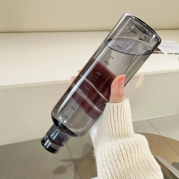 500/ 750ml PC Plastic Water Bottle with Time Marker Creative Large Capacity Leakproof Drink Bottle Gym Sport Water Bottles 4