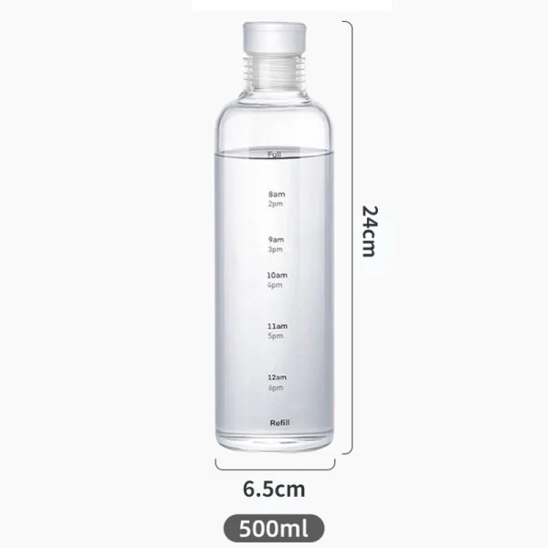 500/ 750ml PC Plastic Water Bottle with Time Marker Creative Large Capacity Leakproof Drink Bottle Gym Sport Water Bottles 6
