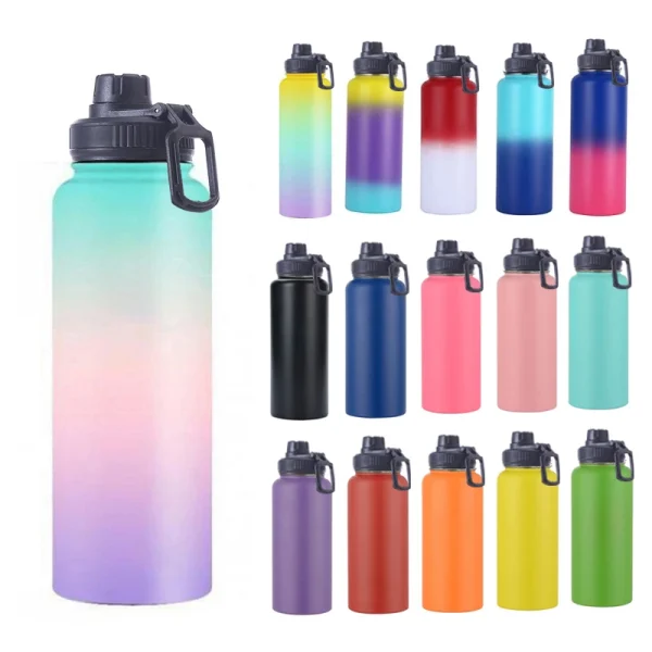 18oz 32oz 40oz Double Wall Hydroes Stainless Steel Water Bottle with Straw Lid Vacuum Insulated Flask Thermos for Sports 1