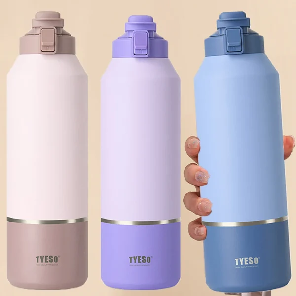 TYESO 2000ML Stainless Steel Thermo Bottle Portable 64oz Thermos Large Capacity Thermo Water Bottle Tyeso Tumbler Thermoses New 1