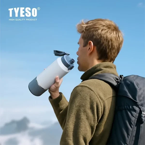 TYESO 2000ML Stainless Steel Thermo Bottle Portable 64oz Thermos Large Capacity Thermo Water Bottle Tyeso Tumbler Thermoses New 4