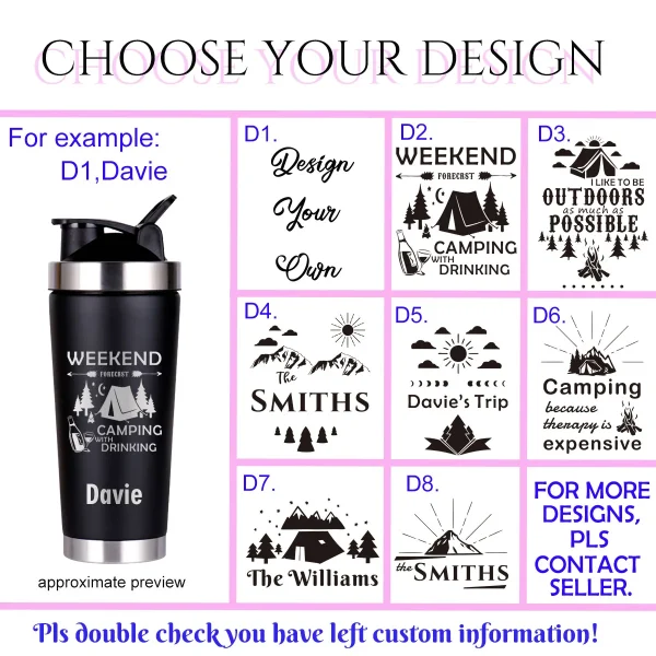 Personalized Water Bottles Custom Engraved with Name Customized Insulated Stainless Steel Shaker Bottle for Sport 5