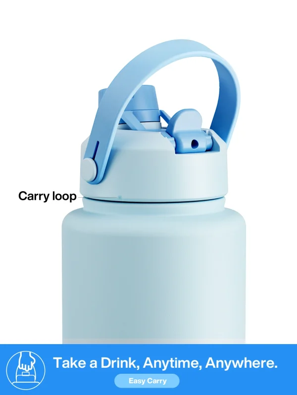 POWCAN 40oz Insulated Stainless Steel Water Bottle - Leak-Proof,, Double Wall Vacuum Insulation for 24H Cold Retention, with Str 5
