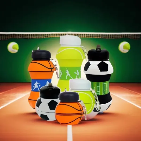 Foldable Football/basketball Silicone Water Bottle, Children/student Outdoor Sports Water Bottle. Supports Mass Customization 2