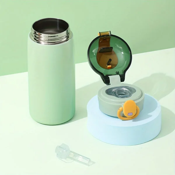 1pc 320ml/10.82oz Mini Water Bottle Vacuum Insulated Stainless Steel Water Flask With Straw Leak Proof Hot Cold Water Bottles 3