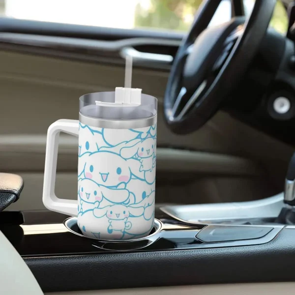 Kawaii Cinnamoroll Tumbler Hot Drinks Water Bottle Leakproof Stainless Steel Coffee Mug Custom Travel Car Mugs 6