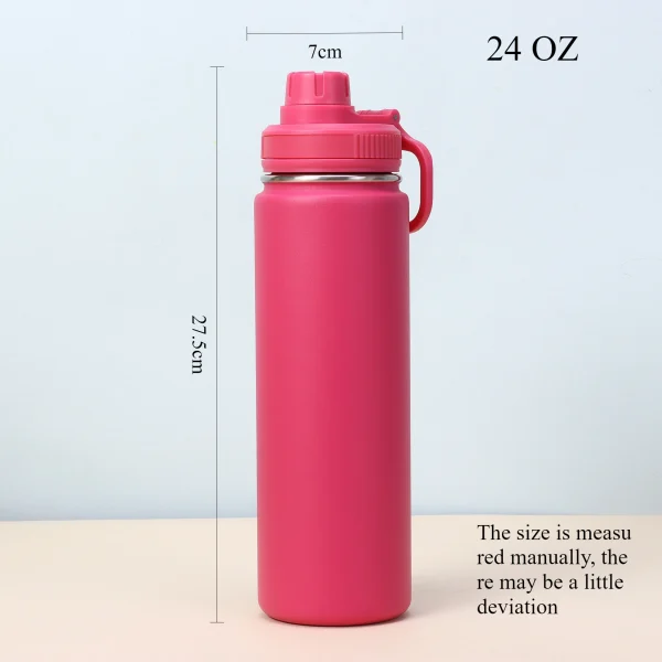 24 Oz Stainless Steel Water Bottle Vacuum Insulated Double Wall Water Bottle Wide Mouth BPA Free Keeps Water Cold for Longer 6