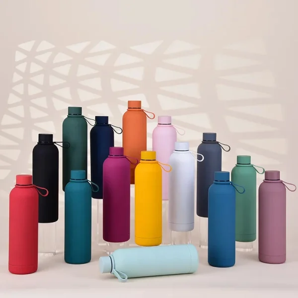 1000ml Double Wall Stainless Steel Vacuum Cup Water Bottle Silicone Handle Thermos Bottle Keep Hot & Cold Insulated Vacuum Flask 1