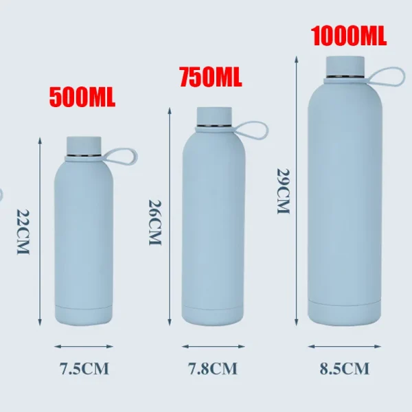 1000ml Double Wall Stainless Steel Vacuum Cup Water Bottle Silicone Handle Thermos Bottle Keep Hot & Cold Insulated Vacuum Flask 3