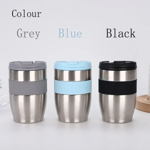 New Double-layer Vacuum Stainless Steel Thermos Cup Direct Drinking Coffee Cup with Lid Anti-scalding Water Cup Office Utility 3