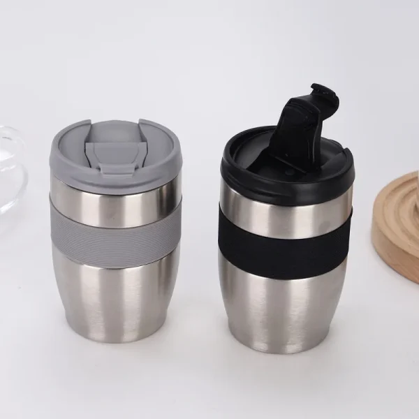 New Double-layer Vacuum Stainless Steel Thermos Cup Direct Drinking Coffee Cup with Lid Anti-scalding Water Cup Office Utility 4