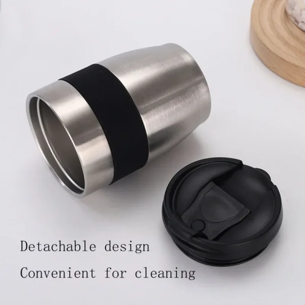 New Double-layer Vacuum Stainless Steel Thermos Cup Direct Drinking Coffee Cup with Lid Anti-scalding Water Cup Office Utility 5