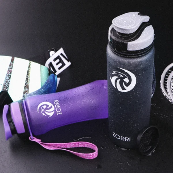 ZORRI Sport Water Bottles BPA Free Portable Gym Anti-fall Leak-proof Large Capacity Fitness Tritan Plastic Bottle Fast Shipping 2