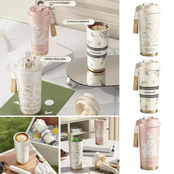 Coffee Mug Steel Coffee Cup Temperature Display Vacuum Flask Thermal Tumbler Insulated Water Bottle 5