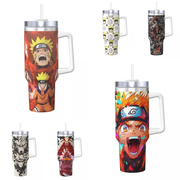 Stainless Steel Tumbler Narutos Anime Coffee Mug Insulated Cold and Hot Car Mugs Beach Custom Water Bottle 1