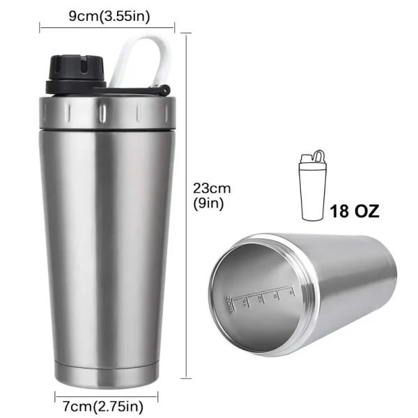 20oz Logo Custom Protein Shaker Bottle Stainless Steel Water Cup Double Wall Vacuum Insulated Leak Proof Sports Bottle Drinkware 6